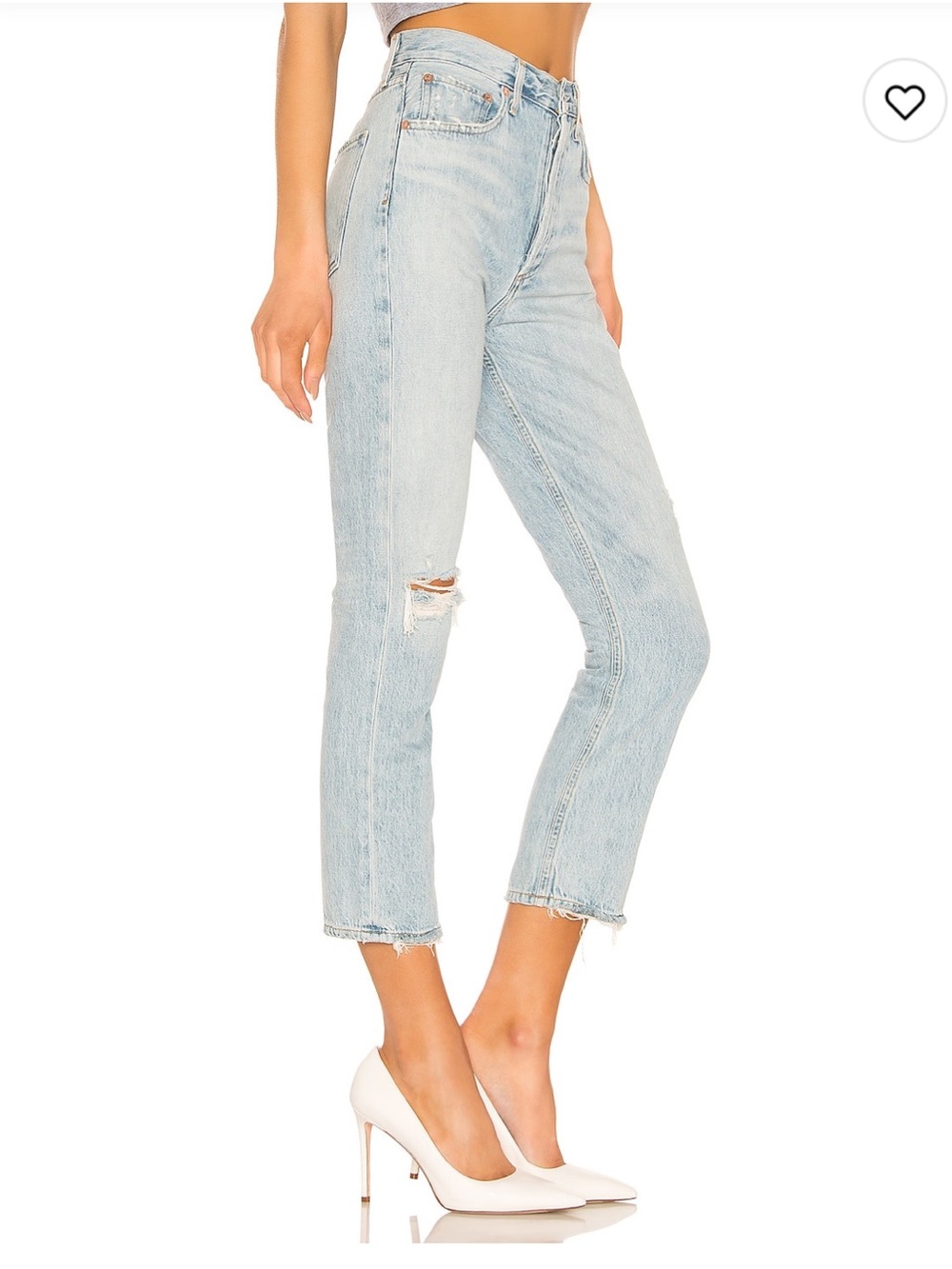 AGOLDE Light Wash Distressed Straight Leg Jeans Size 26 High Rise